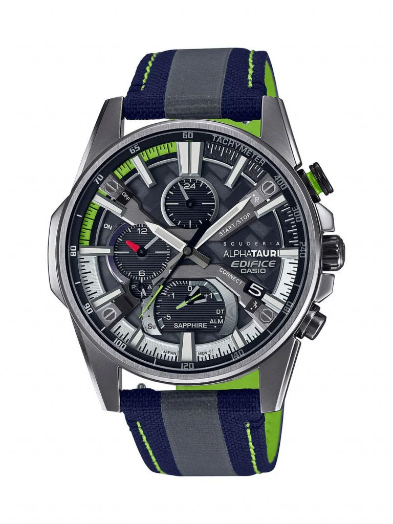 Edifice Scuderia Alpha Tauri EQB 1200AT de Casio Debajo del Reloj